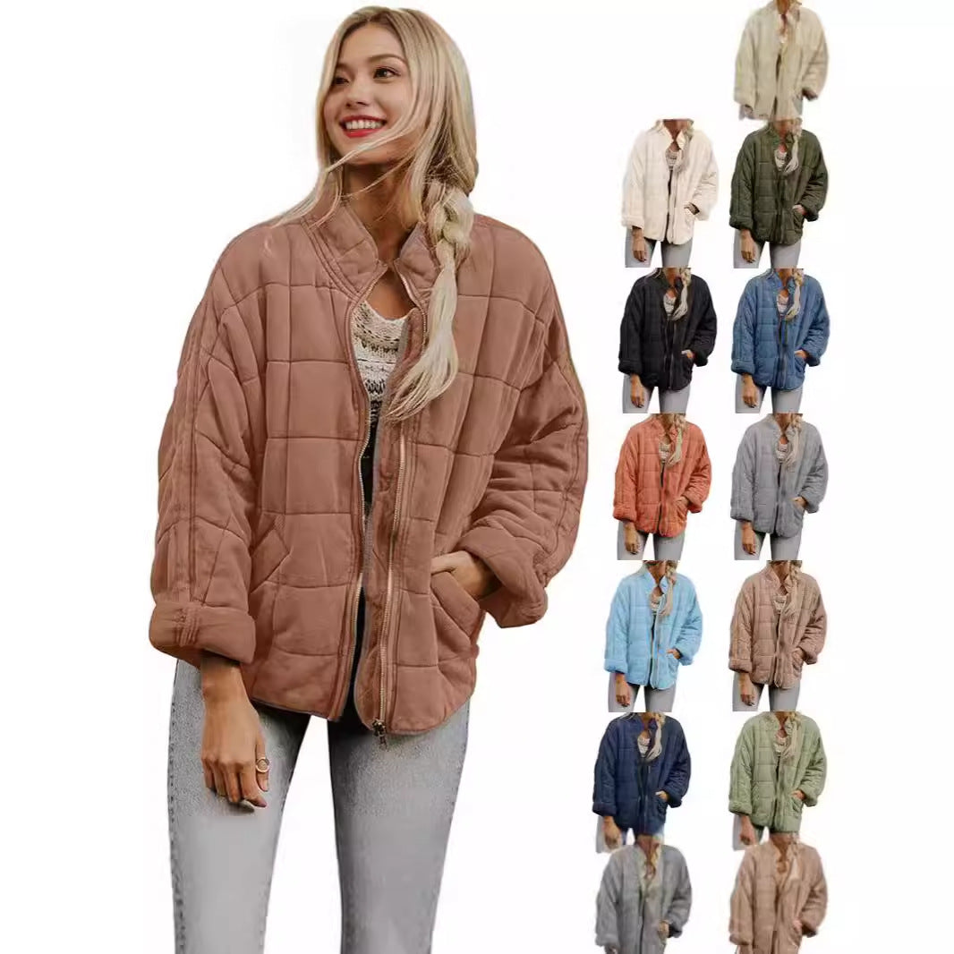 Quilted hooded jacket for women with zipper and pockets Amarae