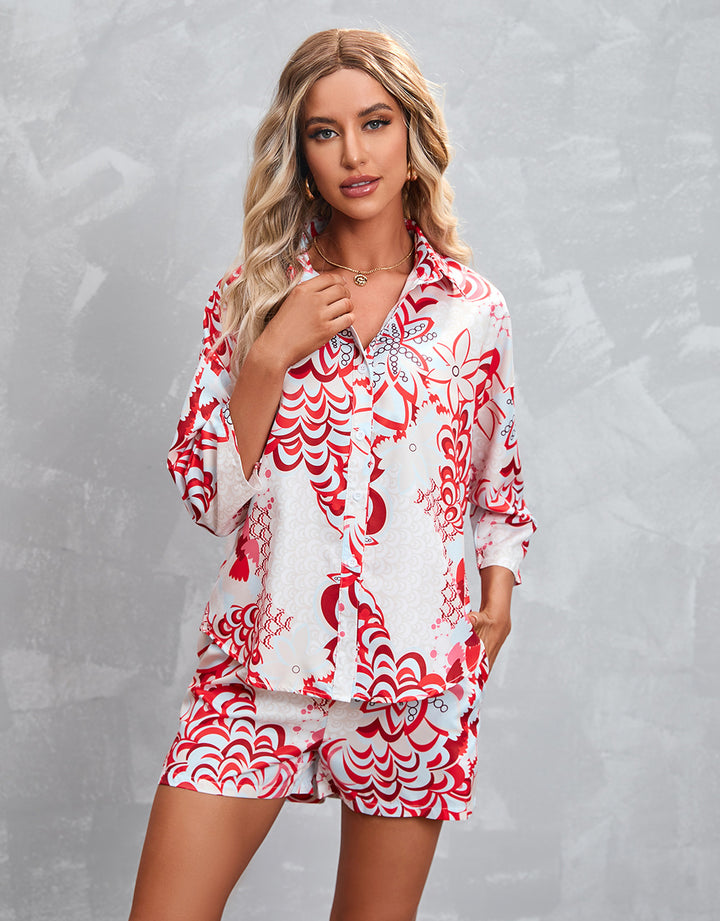 Casual short sleeve women's shirt with elastic waist and modern chic and style