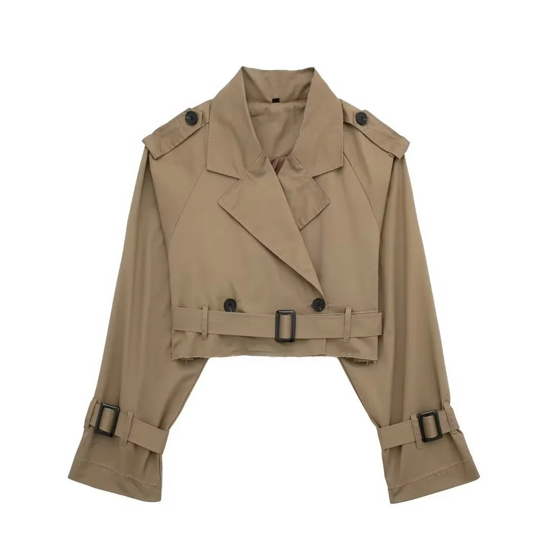 Ladies modern cropped trench coat Lune London