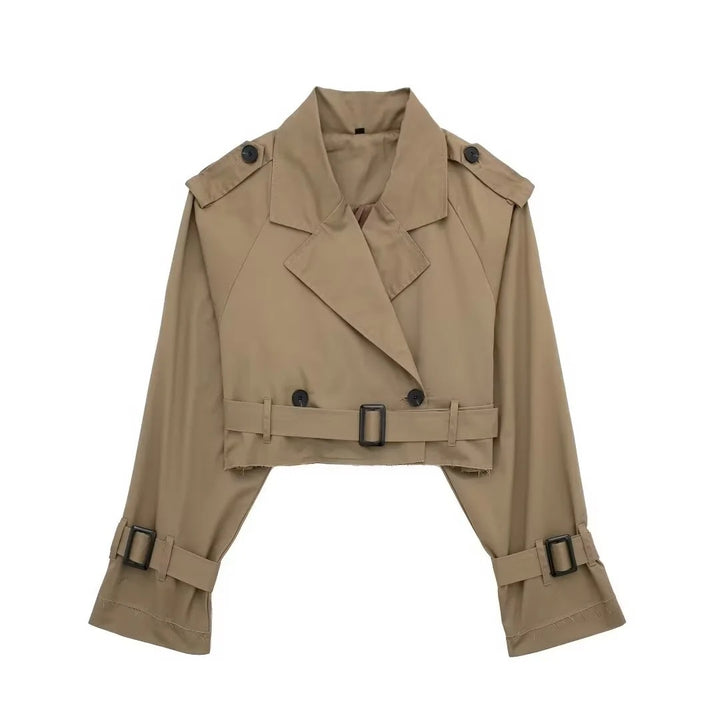 Ladies modern cropped trench coat Lune London
