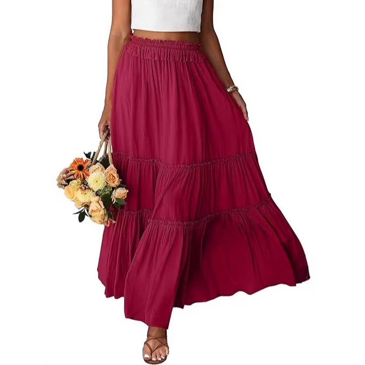 Jupe maxi aérienne pour femmes avec détails en volant Chic & Stil