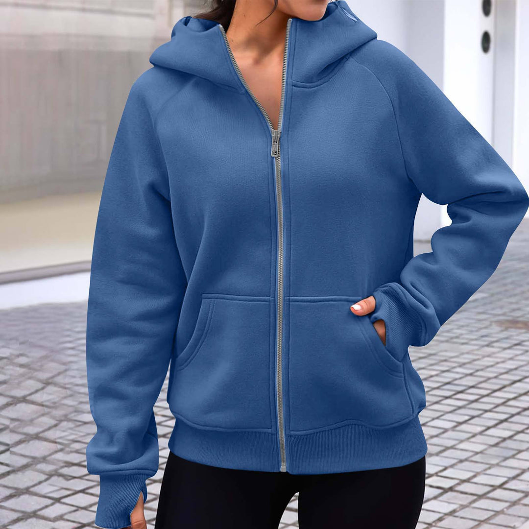 Ladies comfortable and stylish zip hooded sweatshirt Lune London