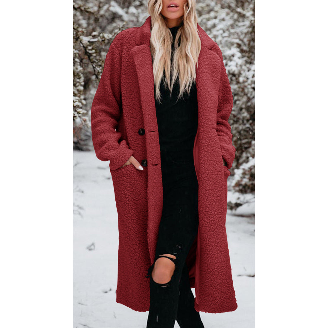 Ladies Teddy Coat with Buttons Lune London