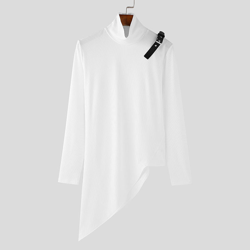 Ladies asymmetrical Longsleeve with high collar and modern Lune London band
