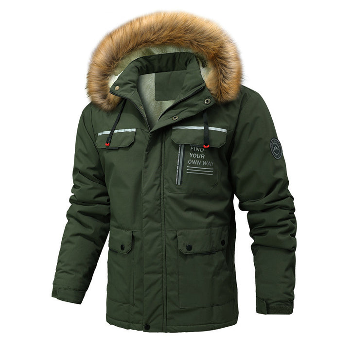Insulated parka for men with removable hood and teddy lining Lune London
