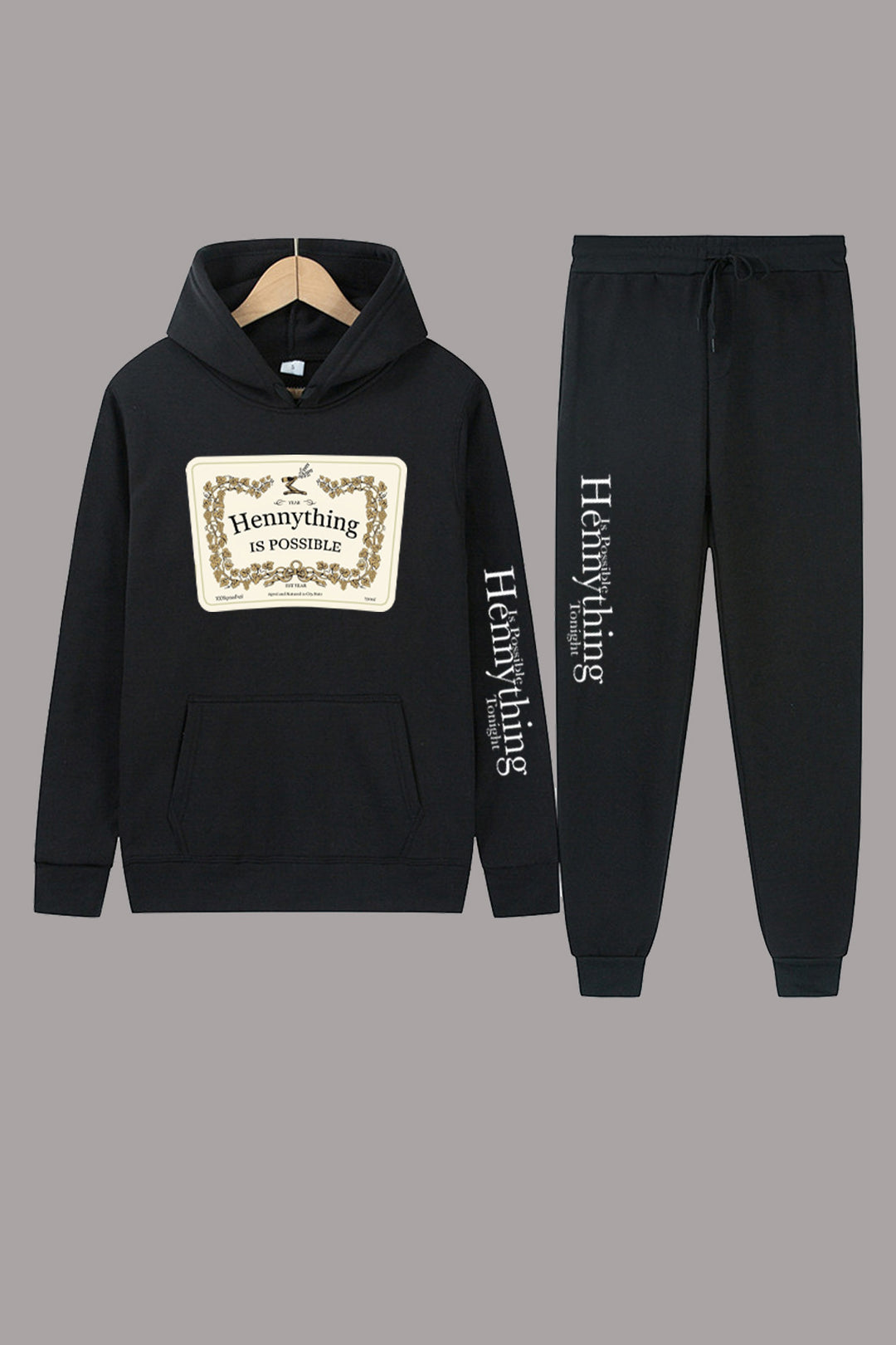 Women's hoodie and jogging pants set with creative statement print Lune London