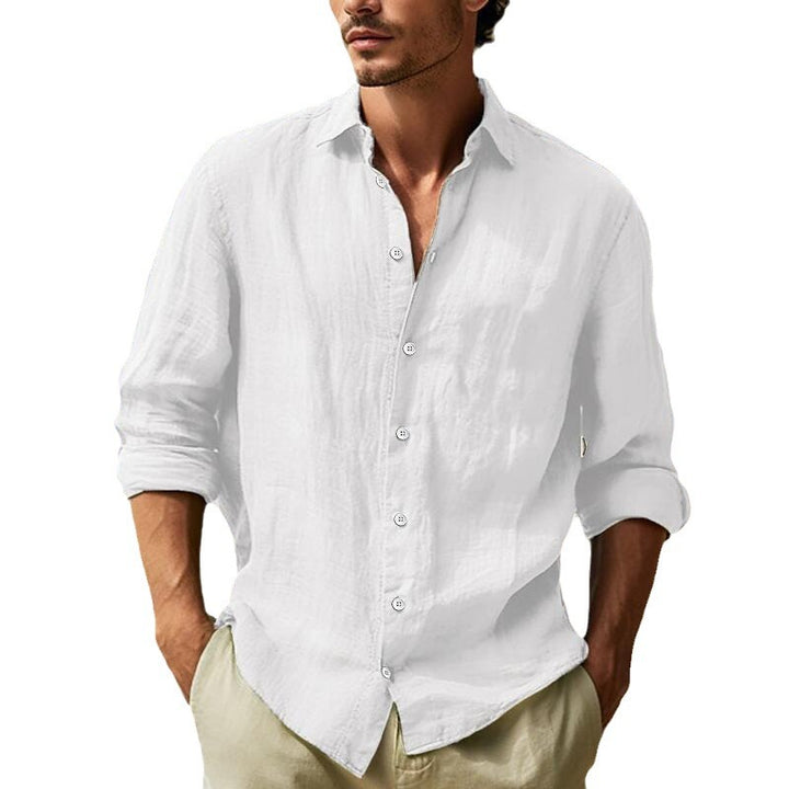 Linen shirt for men with a breezy cut and elegant button placket Lune London