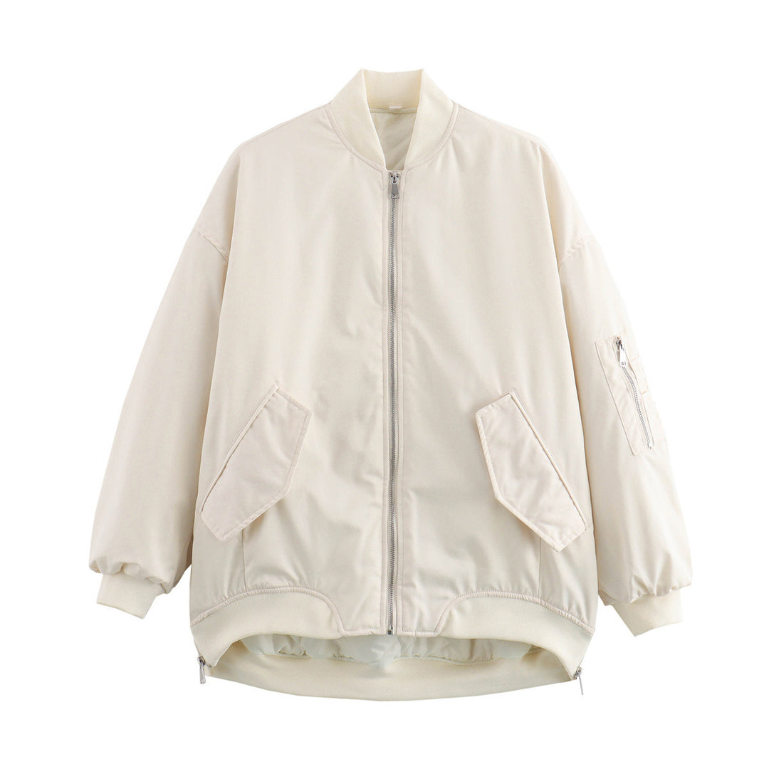 Casual bomber jacket for women with elastic cuffs and practical pockets Lune London