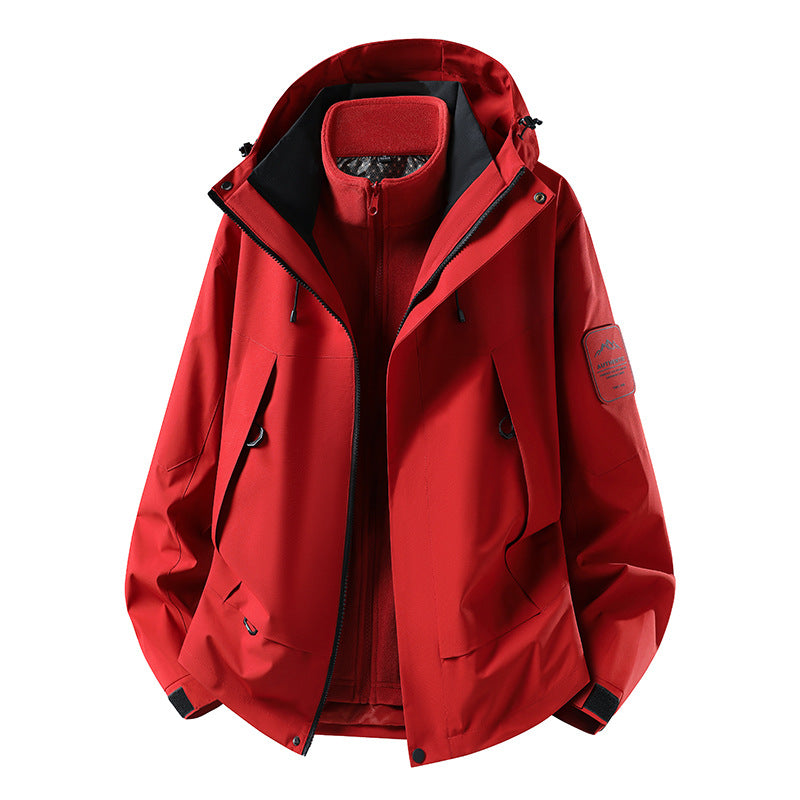 Unisex waterproof two-layer softshell rain jacket with removable fleece lining and hood Amarae