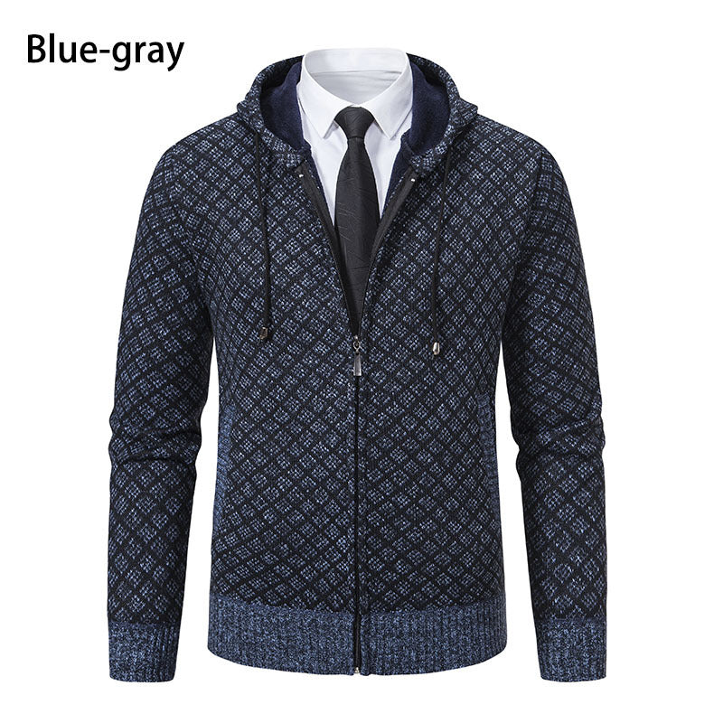 Trendy hooded sweatshirt jacket for men with an elegant pattern Lune London