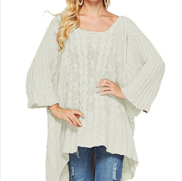 Thick knitted poncho for women with an innovative cut and a casual silhouette Lune London