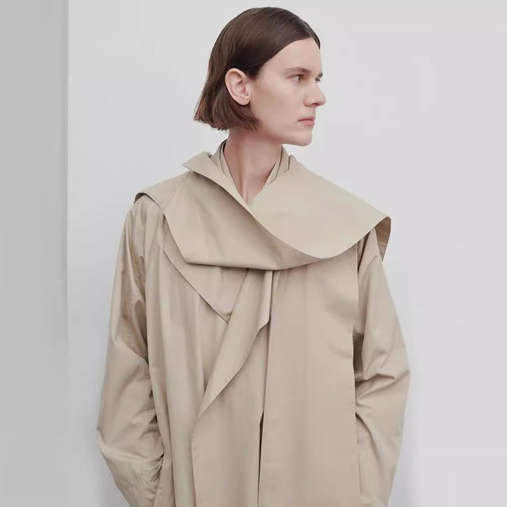 Manteau long oversized pour femmes avec large col Chic & Stil