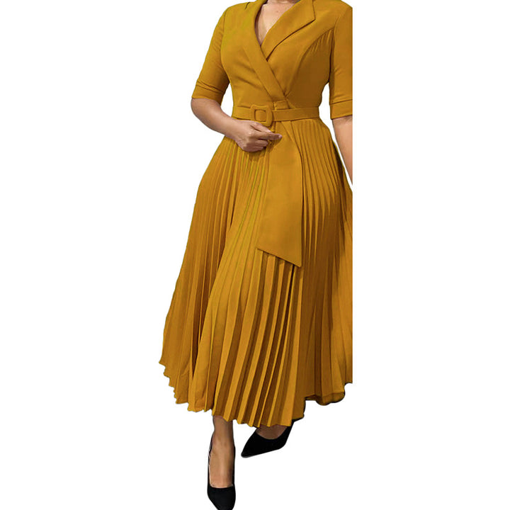 Pleated evening dress for women with fitted design Lune London