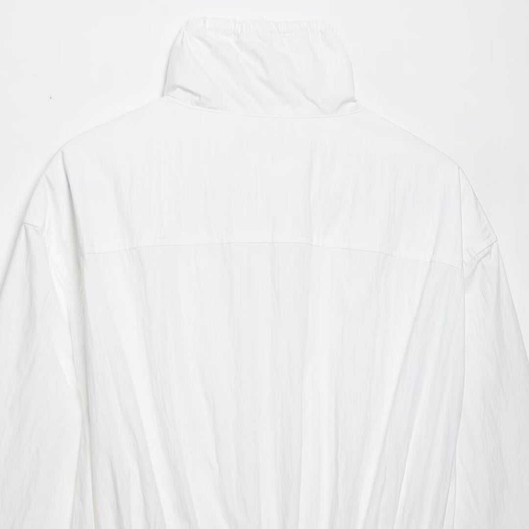 Women's lightweight cropped windbreaker with drawstring waist and high stand-up collar Amarae