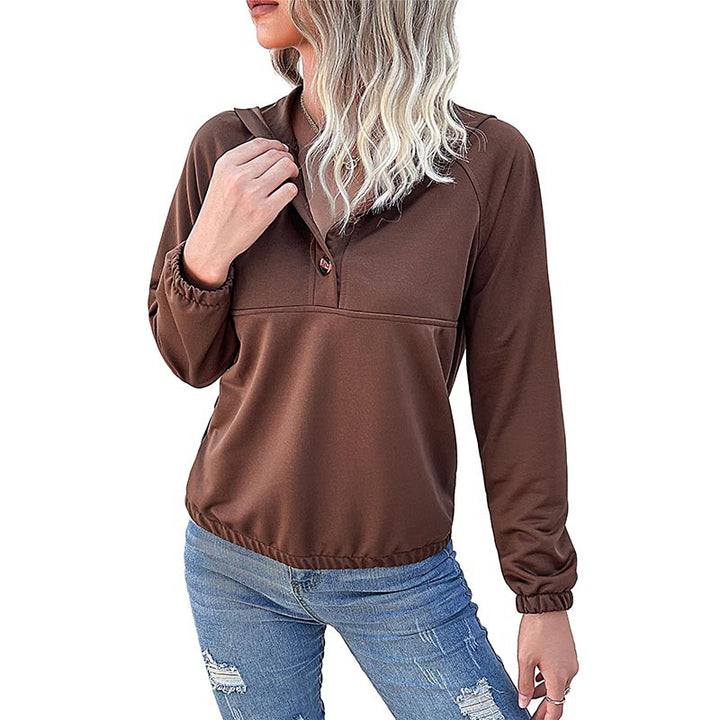 Women's button hoodie top with elastic cuffs Lune London