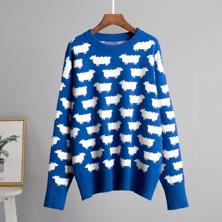 Ladies Knit Sweater with Sheep Patterns Lune London