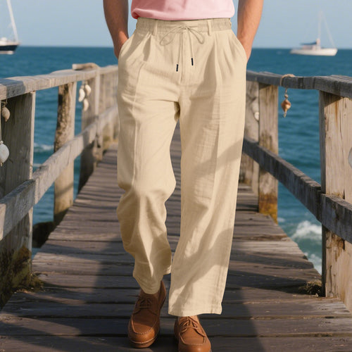 Summer casual pants for men made of lightweight and breathable fabric with drawstring Amarae