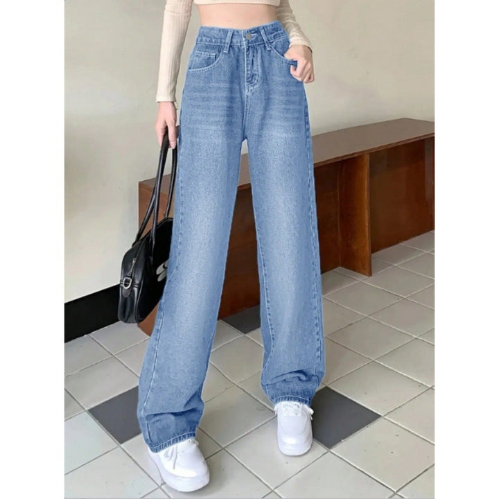 Women's wide High-Waist Baggy jeans with straight leg Amarae