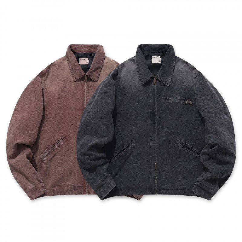 Men's Casual Worker Jacket made of soft canvas with zipper Amarae