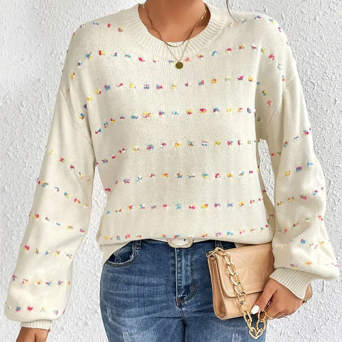 Sweat en tricot pour femmes avec un motif de nœud coloré et coupe décontractée Chic & Stil