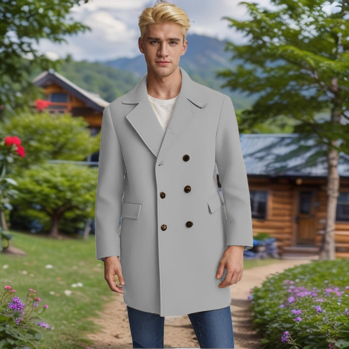 Elegant double-breasted coat for men in soft material Lune London