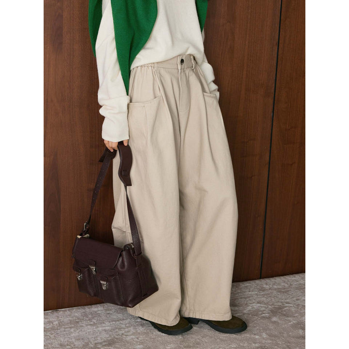 Women's High-Waisted Pleated Culottes with Insert Pockets Amarae