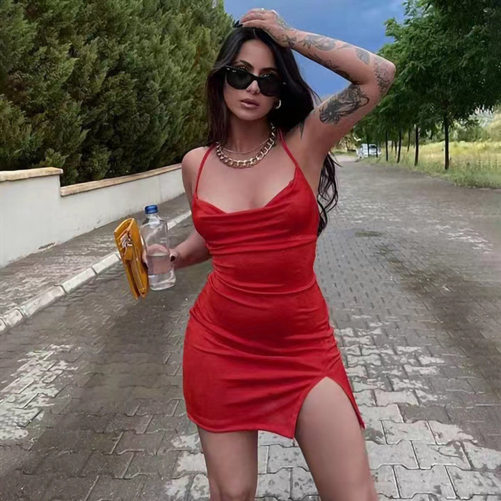 Chic Style Women's Mini Bodycon Dress with Slit