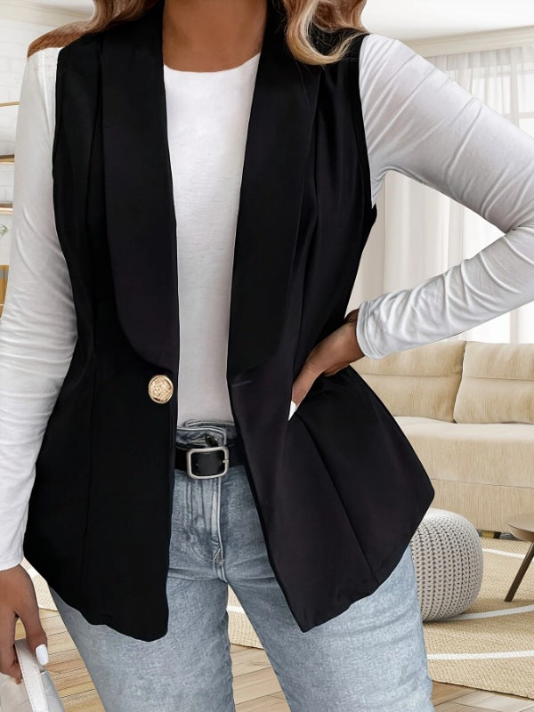 Women's blazer elegant with fitted cut and decorative button Lune London