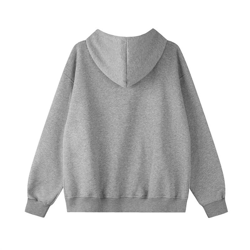 Women's hooded sweatshirt jacket with full zip, oversized cut and statement front print Amarae