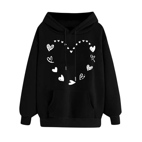Women's hoodie with playful heart design and comfortable kangaroo pocket Amarae