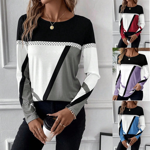 Trendy long sleeve shirt for women with graphic pattern Amarae
