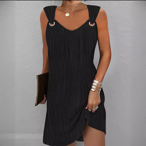Summer wrap dress for women with elegant details on the straps and a side slit Amarae