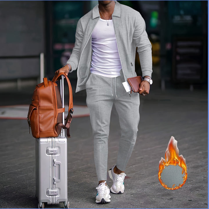 Men's sports leisure set with structured design and elastic waist Lune London