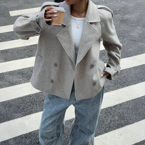 Amarae double-breasted wool lapel jacket for women