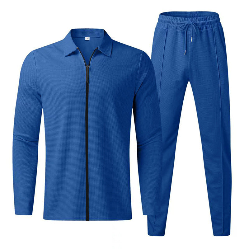 Men's sports training set with a textured long sleeve top and comfortable jogger pants Lune London
