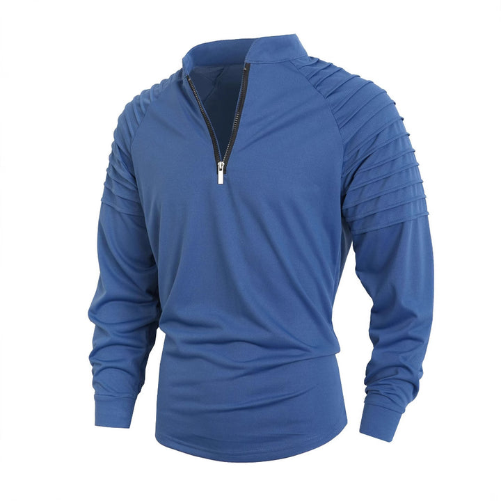 Men's long sleeve shirt with modern high collar and zipper Lune London