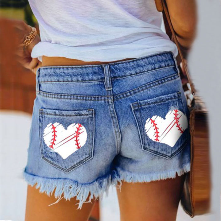Women's Jean Shorts with Frayed Hem and Chic Casual Distressed Look & Style
