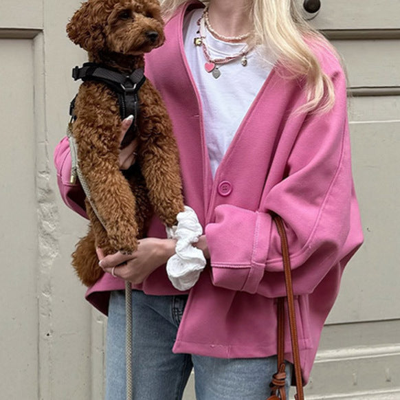 Oversized casual jacket for women with practical buttons and loose fit Lune London
