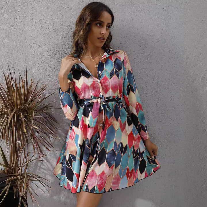 Shirt dress for women with an elegant waist Lune London