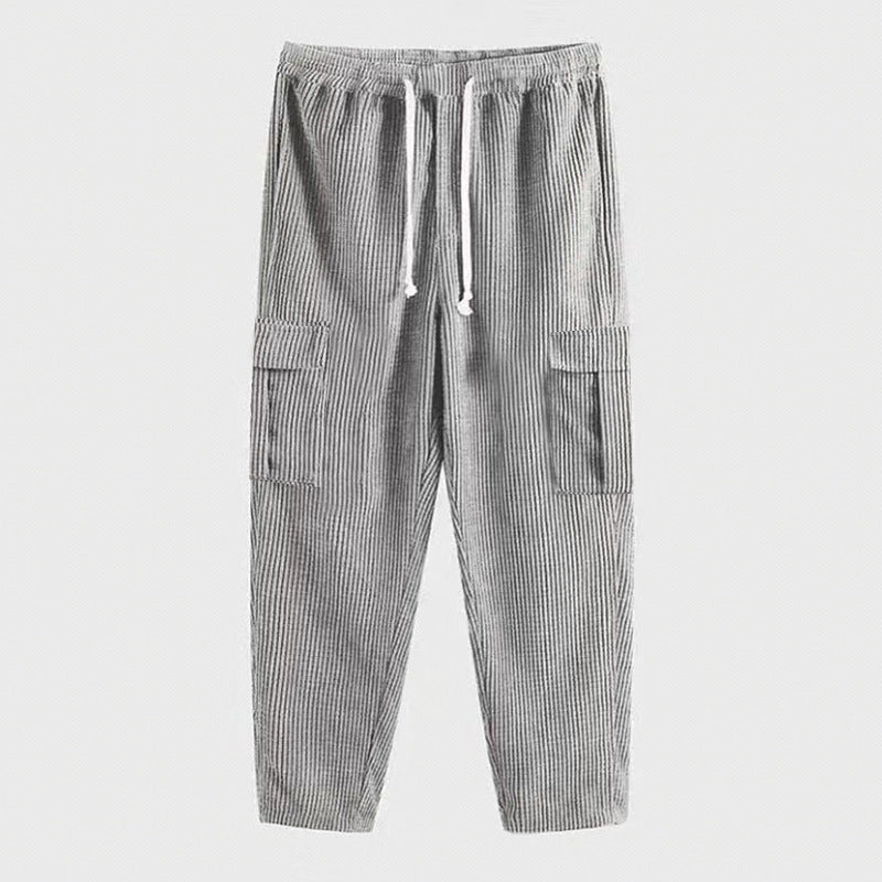 Men's cargo pants with elastic waist and practical side pockets Lune London