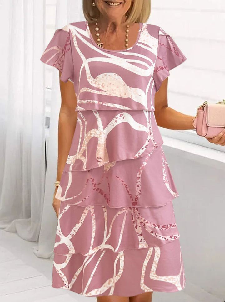 Lune London layered ruffle midi dress for women