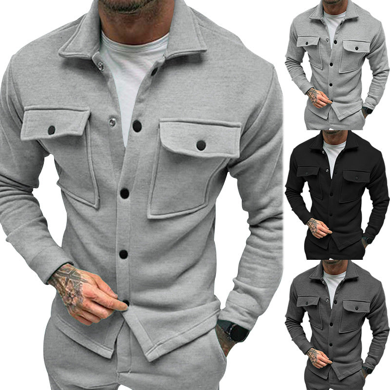 Casual transition jacket for men with practical pockets and snap button closure Lune London