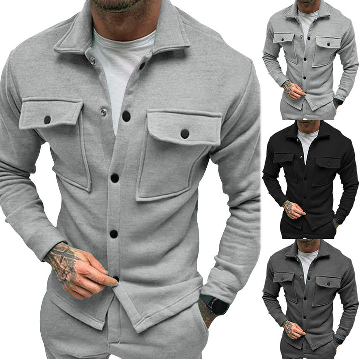Casual transition jacket for men with practical pockets and snap button closure Lune London