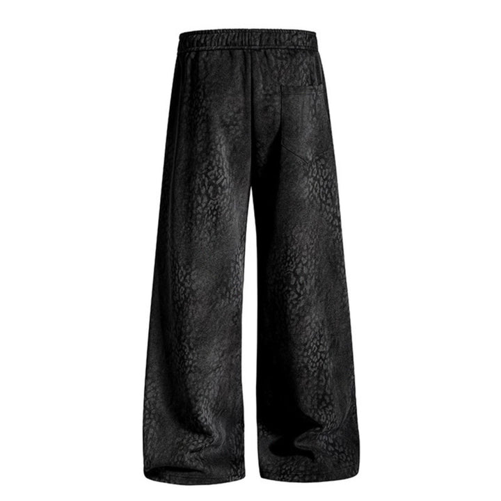 Women's Wide Palazzo Jogging Pants with Drawstring Waist, Statement Print and Vintage Wash Amarae