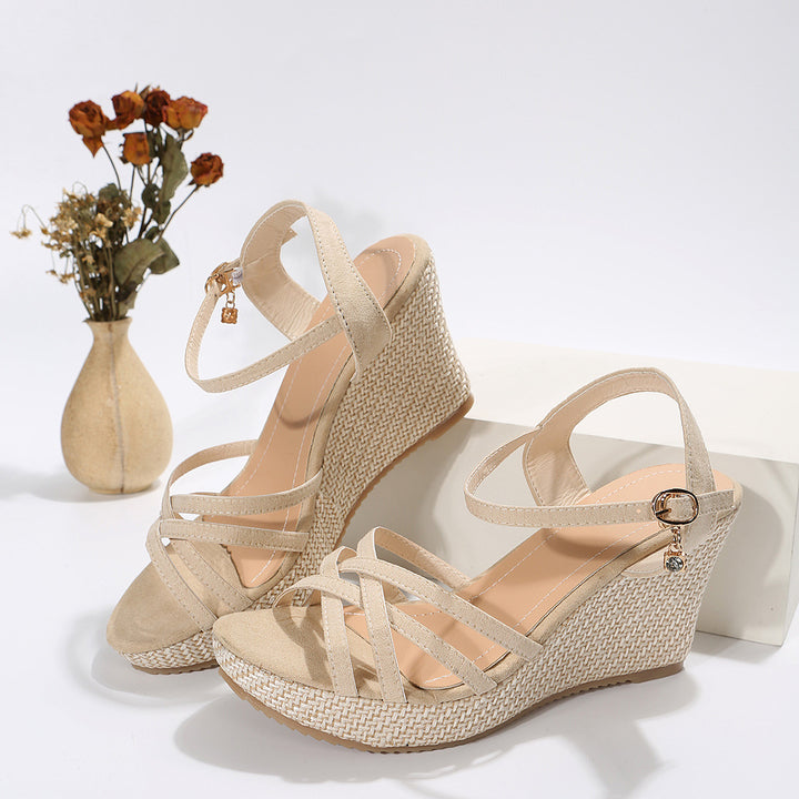 Wedge sandals for women with refined strap design and comfortable sole Lune London