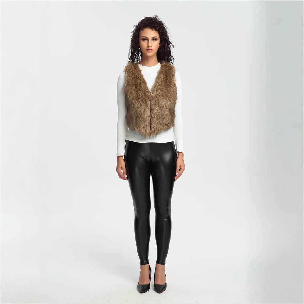 Ladies Soft Faux Fur Jacket with Asymmetric Cut Lune London