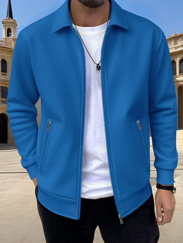 Modern knitted jacket for men with practical zip pockets and trendy design Lune London