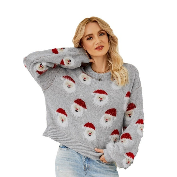 Comfortable sweater for women with Santa Lune London Christmas pattern