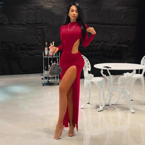 Elegant maxi dresses for women with high slit and trendy cut Amarae