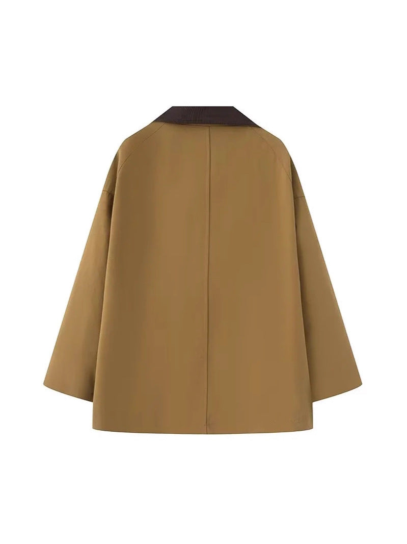 Oversized trench coat for women with classic high collar and practical pockets Lune London
